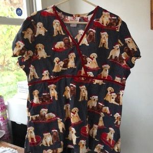 Christmas scrub top